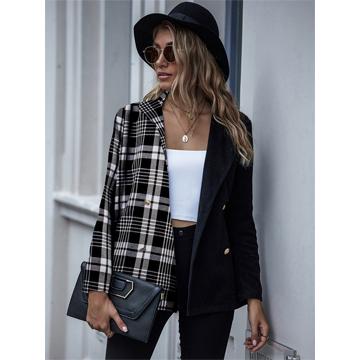 China Patchwork Breathable Plover Two Color Casual Coat For Women for sale