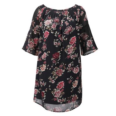 China Breathable blouse vestidos floral casuales plus size tops for women for sale