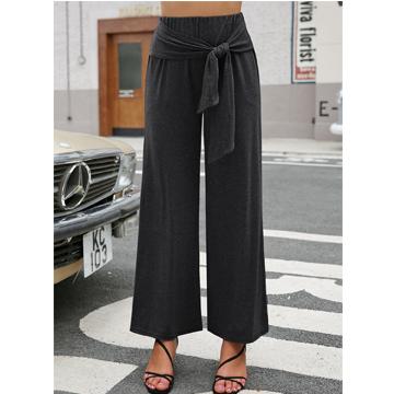 China Anti-wrinkle spring and autumn solid wide leg pants for women for sale