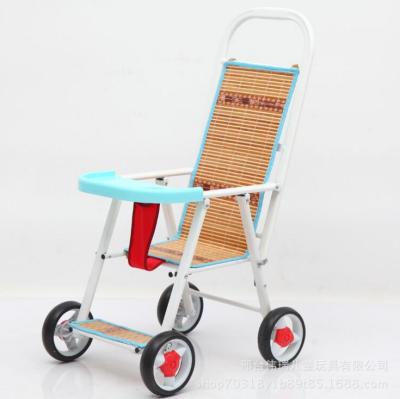 China Eco-Friendly Carry Baby Four Wheels Baby Carriage Pram Stroller Quadricycle Baby Stroller With Bamboo Mat for sale