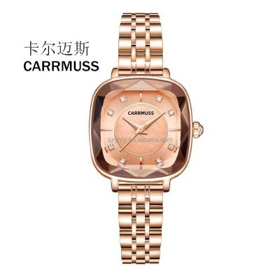 China CARRMUSS Chronograph Brand Calendar DateWristwatch Fashion Business Quartz Thin Core Leather Strap Waterproof Lady Watch For Women for sale