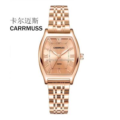 China CARRMUSS Chronograph Brand Calendar DateWristwatch Fashion Business Quartz Thin Core Leather Strap Waterproof Lady Watch For Women for sale