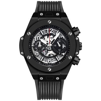 China Day/date belief time 523B can customize to fashion square luxury brand men's mechanical watch sports frame waterproof quartz men's watch for sale