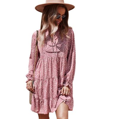 China Anti-Static Fashion Woman Loose Floral Casual Dresses 2021 New Arrivals Shein Dress Volume Clothes Ladies Casual Dress for sale