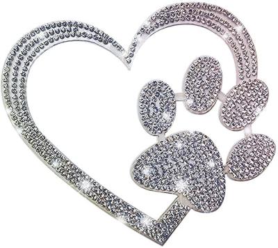 China Easy Install Cute Low MOQ Love Cat Claw Car Personality Sticker Decals Wholesale Rhinestone Stickers For Car for sale