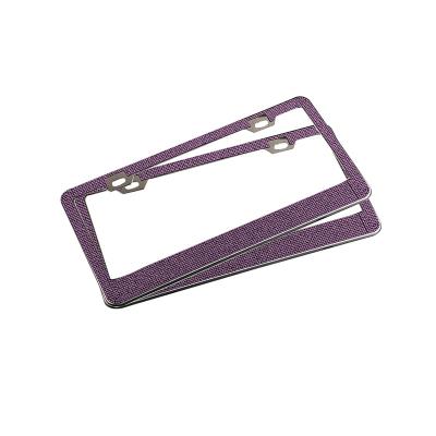 China Durable Hot Sale Color Silver Pink Diamond Crystal Blank License Plate Frames License Plate Holder for sale