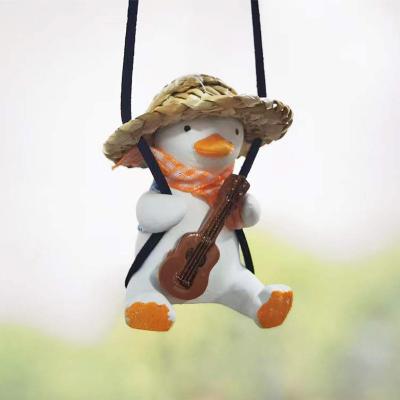 China Interior Accessories Cute/Cartoon Popular Hanging Car Dangling Duck Car Hanging Ornament for sale