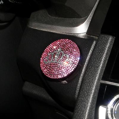 China Durable Stuff Diamond Car Accessories For Girls Woman Car One-click Start Button Luxury Decoration Sticker for sale