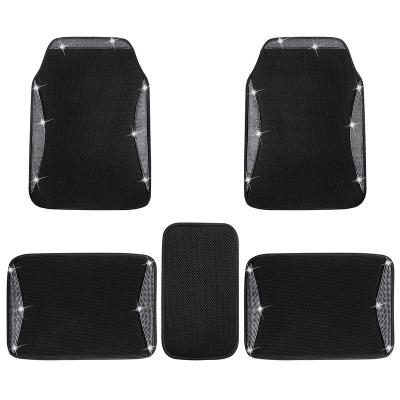 China Anti-skidding.clean fit 98% bling car models car accessories foot covers leather car floor mats for sale