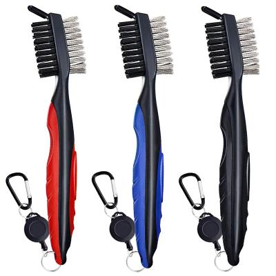 China Golf Club Brush Golf Tool for Cleaning Dirty Clubs Remover with I00006 Retractable Zipper Line for sale