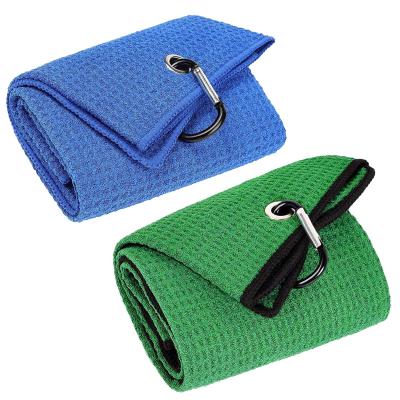 China Wholesale Golf Sports Golf Towel With Crochet Cotton Towel Custom Recycled Drop Shipping for sale