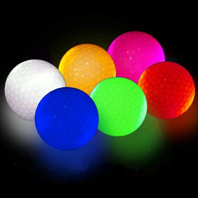 China Golf Sports Amazon Hot Sale LED Light Up Custom Golf Balls Glow In Dark Blue, Red, Green Night Golf Balls Multi Colors for sale