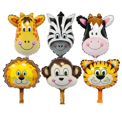 China Foil Animal Foil Balloon | 6pcs Party Zoo Helium Foil Balloon Safari Party Theme Animal Jungle Kids Birthday Party Decorations for sale