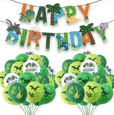 China Halloween Occasion Dinosaur Themed Parties Decoration | 33 pcs kids birthday parties balloon, jungle decoration, dinosaur themed parties for sale