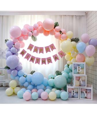 China Party Suppies Macaron Balloon Arch Kit | 121pcs First Birthday Balloon Arch Net Red Birthday Layout Party Stage Decoration Wedding for sale