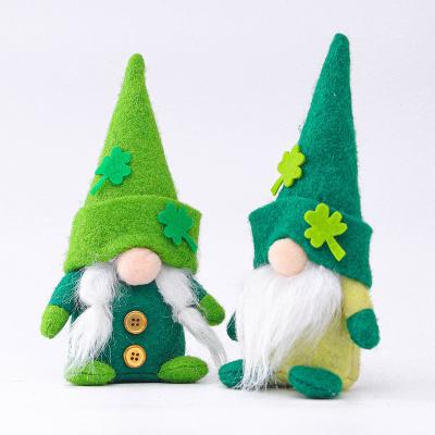 China Fabric Gnome Plush| pcsSt 2. Irish Festival Rudolf Faceless Doll Elf Decoration Patrick's Day Green Hat Doll Festival Clover Leaf Decoration for sale