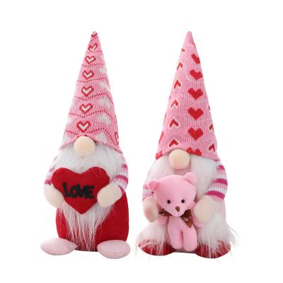 China Cloth Valentine's Day Gnome Plush FVCENT Love Hug Bear Rudolph Doll Kids Toys Faceless Photo Props Decoration Supplies for sale