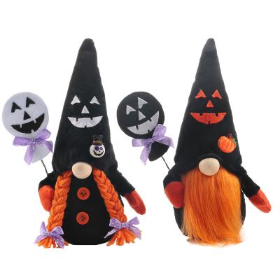 China Minimalist Gnome Plush | Halloween Decoration Black Elf Rudolph Orange Whip Doll Dwarf Doll Props Decoration for sale