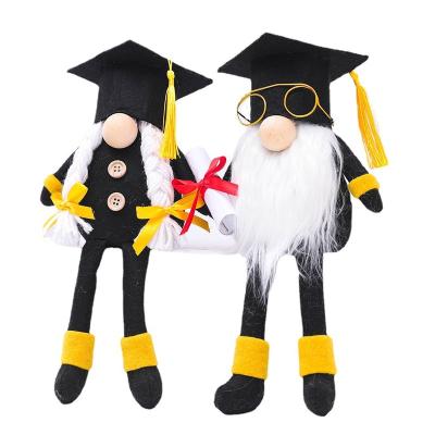 China Art Decor Gnome Plush | Long-legged Amazing Graduated Doctor Rudolph Black Graduation And Enrollment Faceless Doll Decoration Toy for sale