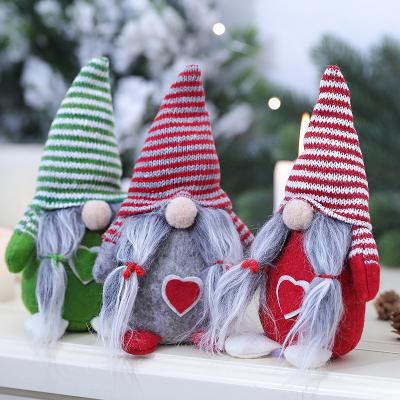 China Christamas Home Decor Gnome Plush | Christmas Decorations Striped Rudolf Faceless Doll Elf Hat Decoration Hotel Mall Window Decoration for sale