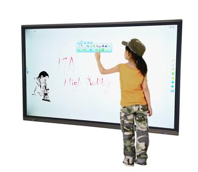 China Interactive conference meeting /classroom/ school style unique infrared 20 touch led screen smart interactive whiteboard 86 inch 4K TV black 4K TV panel interactive UHD panel for sale