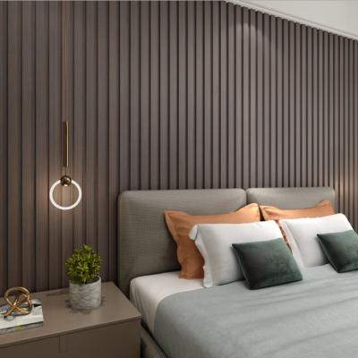 China Shandong Crack Resistance Grill Panel Decor Wall Cladding Wood Fiber PVC Wpc Environmentally Friendly Home Bamboo Cladding Grooved Interior Wall Panel for sale