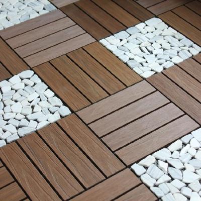 China YUJIE ipe clip decking deck environmental friendly diy composite tile wpc outdoor wood decking for sale