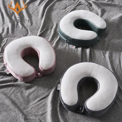 China Gray Neck Support Travel Pillow Blow Up Ergonomic Design for Comfortable Journey for sale