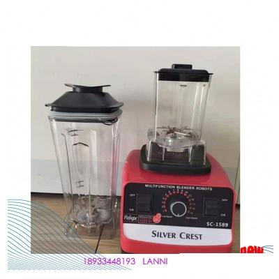 China Commercial Blender 3000w 4500W Large Peak Double Cup Blender Large Multifunctional Silver Powerful Smoothies Maker for sale