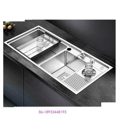 China High Quality Handmade Cupless Sus304 Kitchen Sink Rinser Faucet With Drainer Maker 9045Md No Faucet for sale