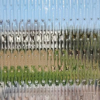 China Yard Shower Stalls or Desk Dividers Strip Textured Pattern Glass for sale