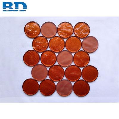 China Modern Glossy Mix Frosted Circle Glass Mosaic Tile for sale