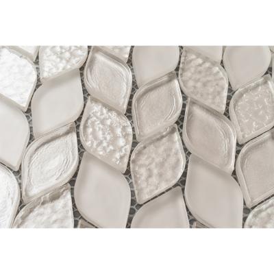 China High quality glass wall decoration long parquet mosaic hexagon shape mosaic slab for sale