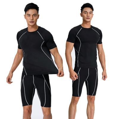 China Breathable Wholesale Custom Gym Joggers Running Suit Sports Suits Man Shorts And T-shirt Set Sport Set for sale