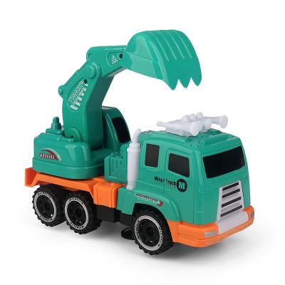 China Eco-friendly Material New Design Cheap Price Plastic Car Toys With Light And Music Child Mini Electric Excavator Toys for sale