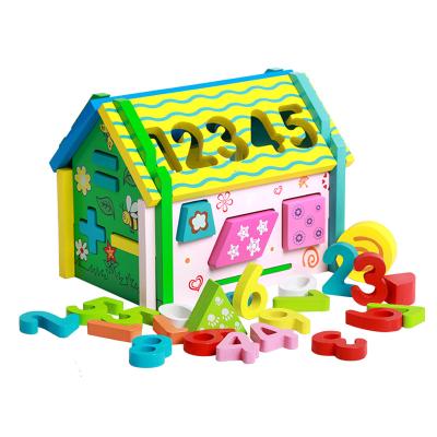 China Construction Toy Kids DIY Building Block Suite Wooden Digital Housing Building Blocks Play for sale