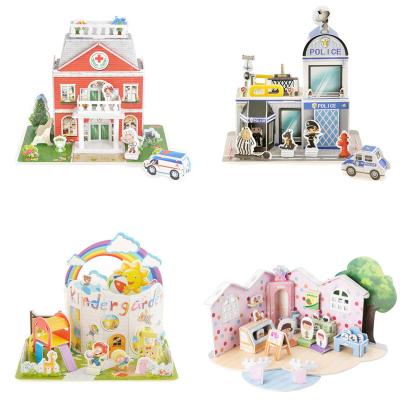 China 2021 New Arrivals Environmental Friendly Children Toy Jigsaw Puzzle 3d Intelligent Puzzle Paper Model for sale