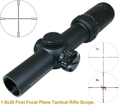 China 1-8x26mm IR tactical riflescope long eye relief riflescope for sale