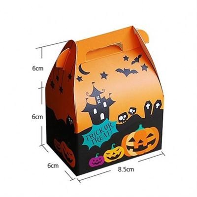 China Recyclable Cute Triangle Halloween Candy Gift Package Small Triangle Box Festival Gift Box With Ribbon for sale