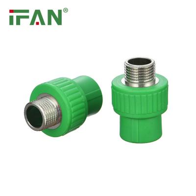 China Water Pipe System IFAN Plastic Green Color 20-110mm Male Thread Socket Pn25 PPR Pipe Fitting For Hot Water for sale