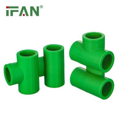 China Water Pipe System IFAN OEM Supplier Green Color 20-32mm PPR 5 Ways PPR Plastic Pipe Fittings for sale