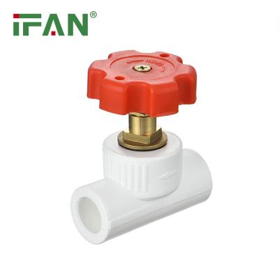 China General IFAN White Color PN25 PPR Stop Cock Valve 25mm 20-63mm PPR Stop Valves for sale