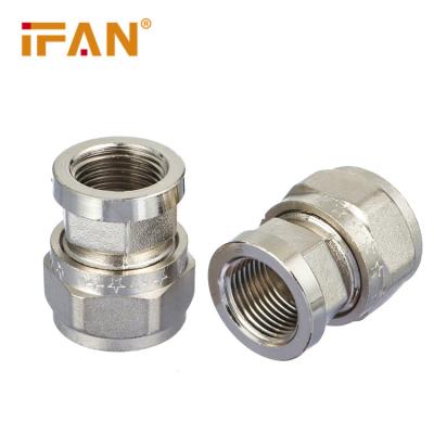 China Anti-corrosion IFANPlus European Environmental Protection Brass Female Male Thread Socket 16-25mm PEX Brass Compression Fittings for sale