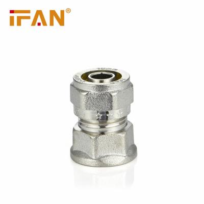 China Anti-corrosion IFAN PEX Fittings Coupling Female Thread Socket Brass Compression Fittings Brass PEX Pipe Fittings for sale