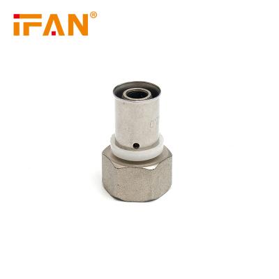 China Anti-corrosion IFAN PEX Brass Press Fittings 16-32mm Female Thread Socket Press Fitting PEX for sale