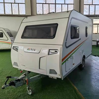 China Travel Trailer 4 Person Caravan Trailer Towing Large Room ASJ-420 Caravan Outdoor Towing Camper Trailer Offroad Motorhome RV for sale