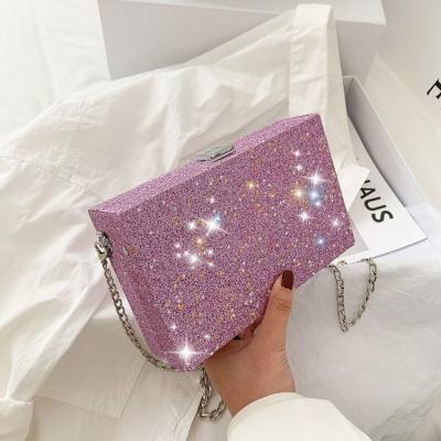 China 2022 New Fashion Fashion Box Female Handbags Youth Chain Handbags Girls Square Box Clips For Woman for sale