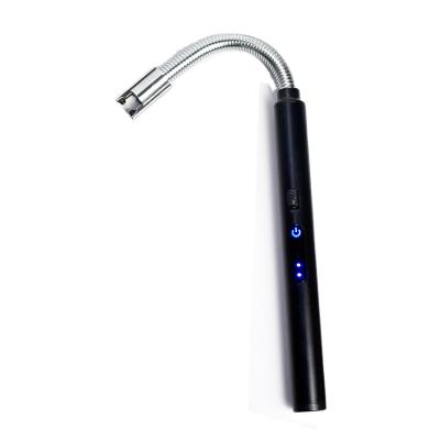 China Long Rechargeable Electric Flameless Rechargeable Kitchen Stick Candle Lighter with LED Indicator for sale