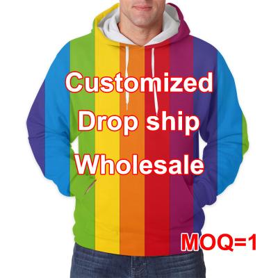 China wholesale high quality Anti-wrinkle long sleeve pattern customization plus size men's hoodies for sale