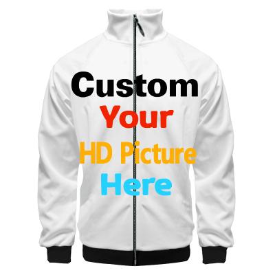 China Custom Made High Quality Breathable Logo Sublimation Print Bomber Jacket Stand Collar Jacket For Men for sale